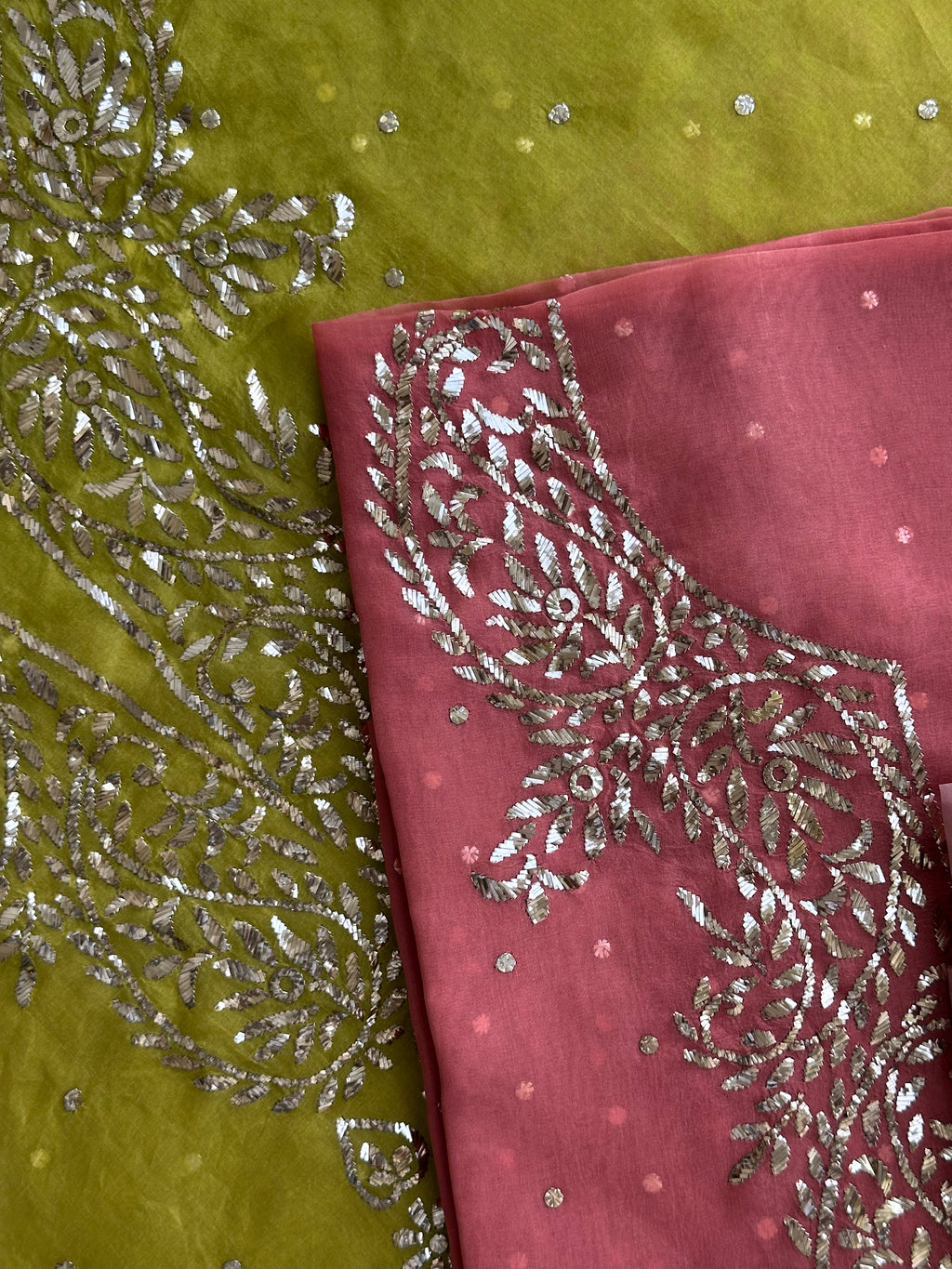 Noor-e-Mukaish Organza Silk Suit Set