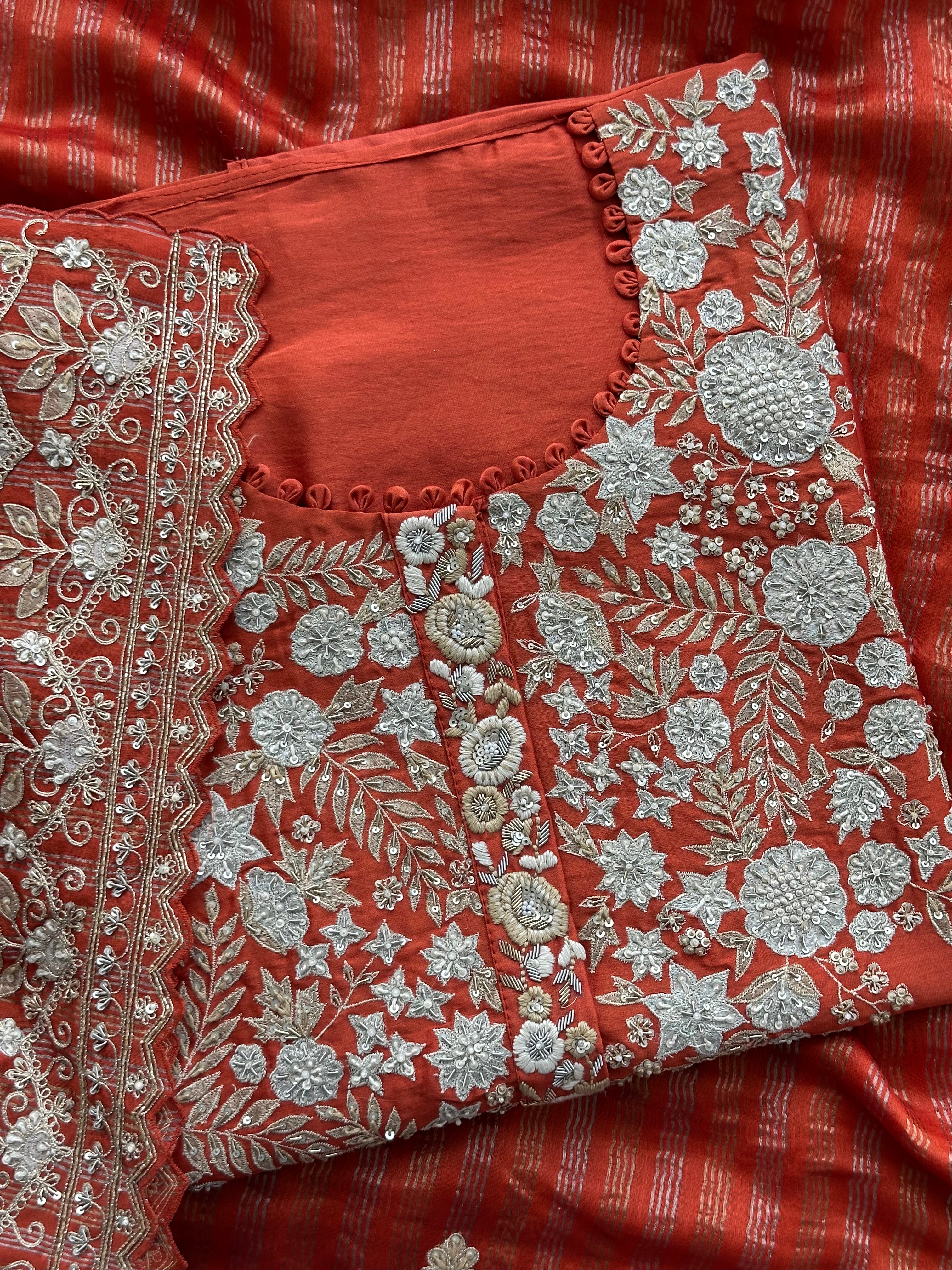 Noor Jahan Appliqué Zardozi Suit Set