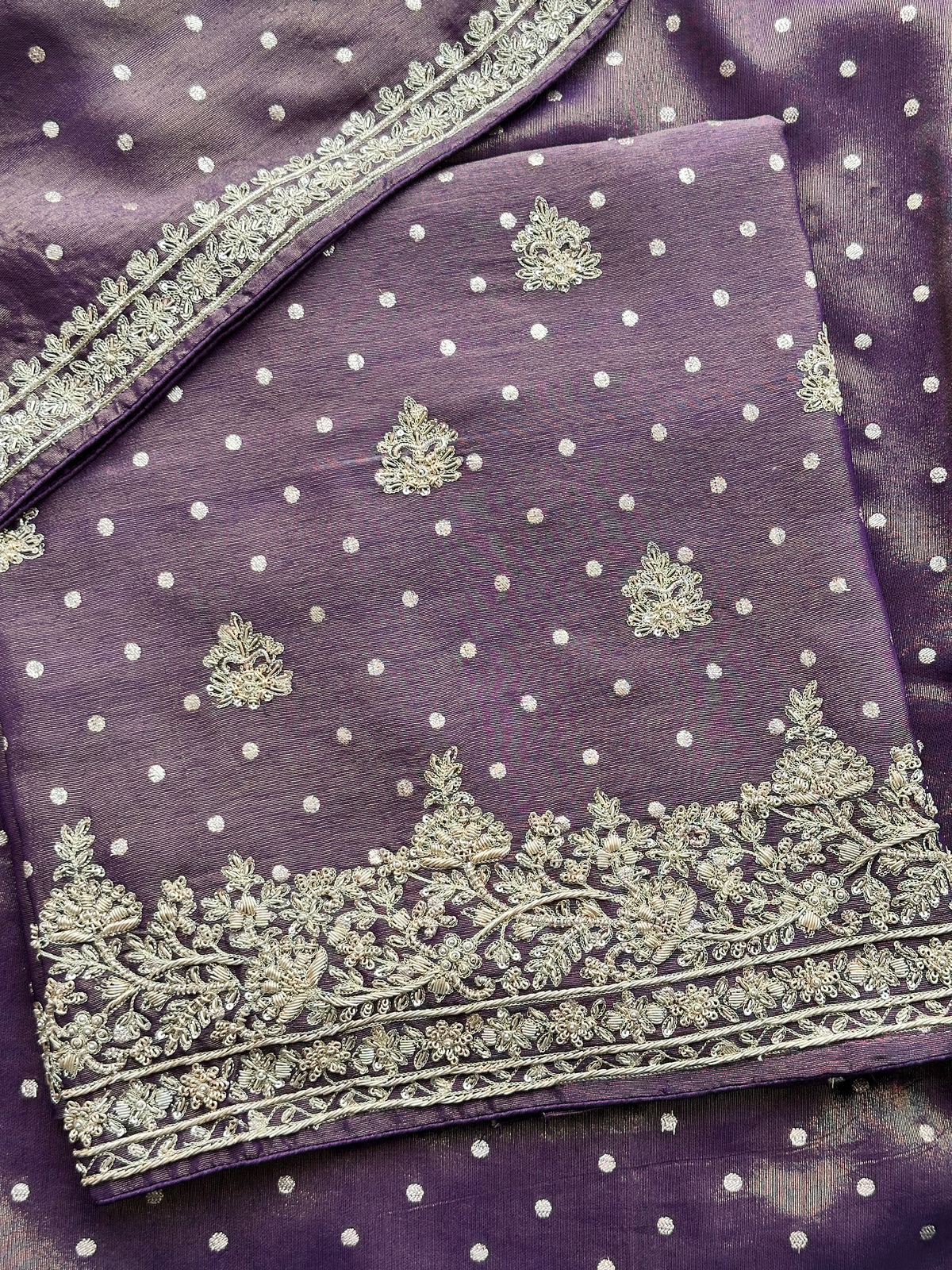 Mehr-e-Zar Luxury Tissue Silk Suit Set