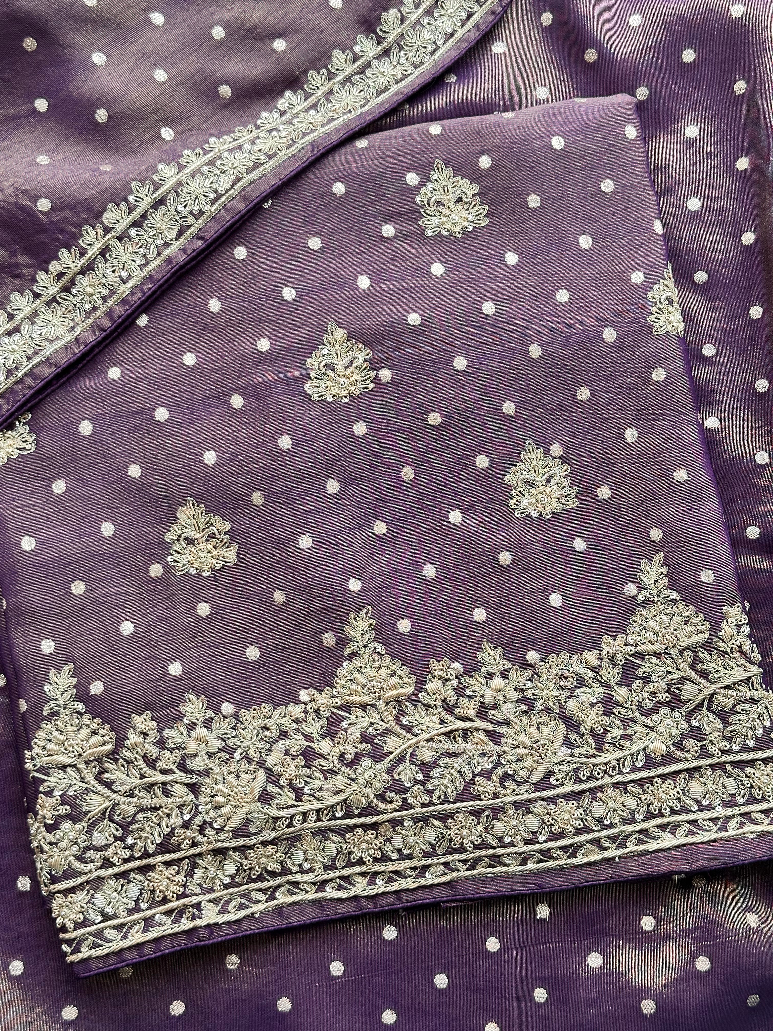Mehr-e-Zar Luxury Tissue Silk Suit Set
