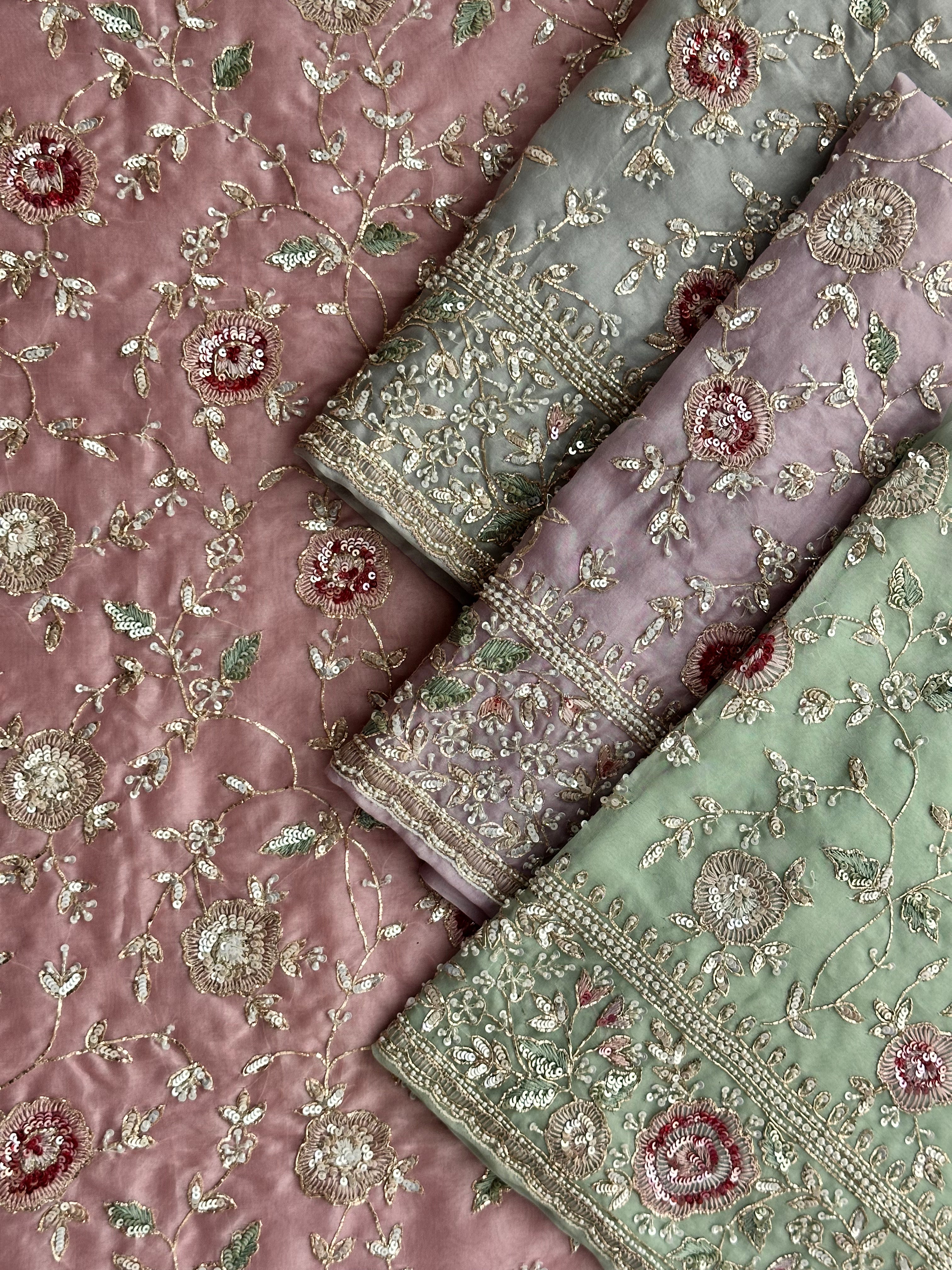 Gulnaar Luxe Organza Suit Set – Pita Dabka & Moti Embellished
