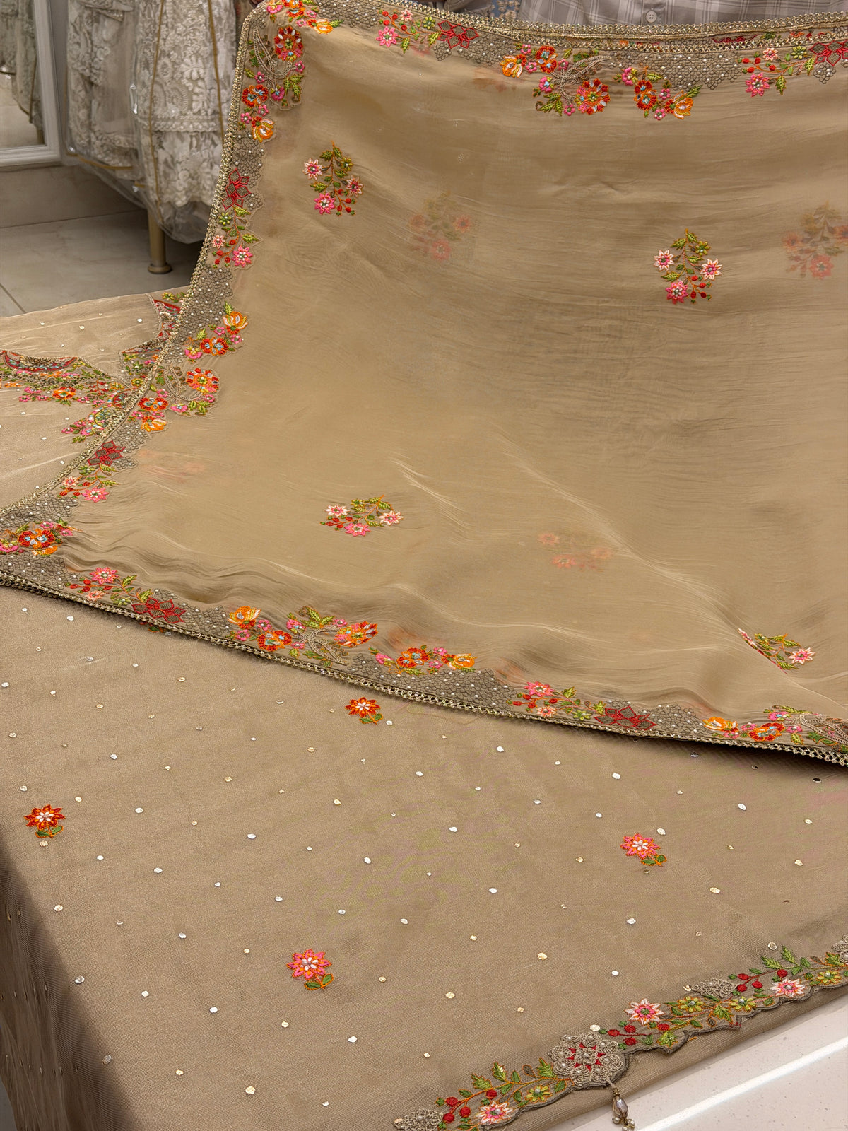 Luxury Tissue Silk Embroidered Suit Set