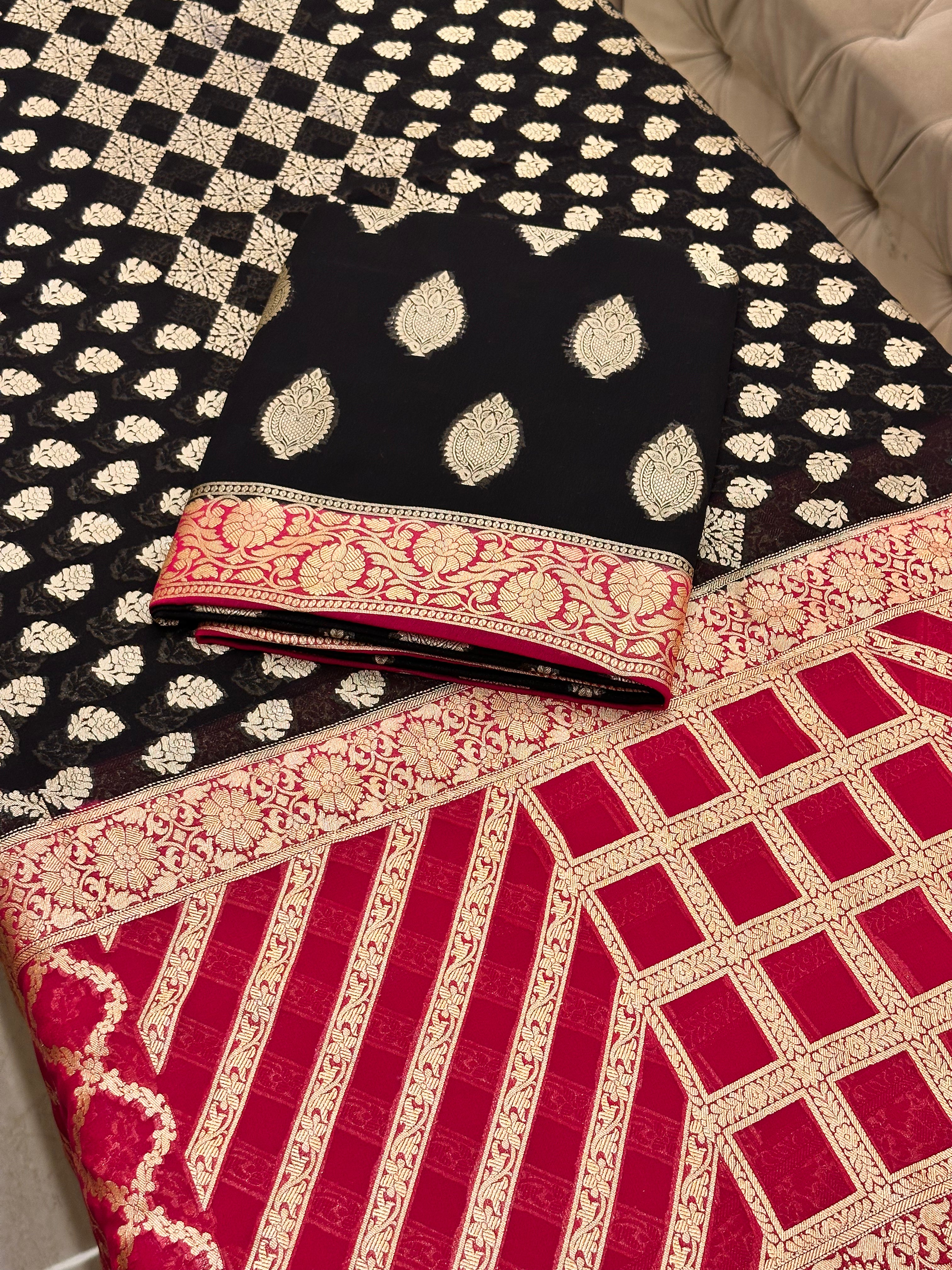 Noor-e-Banaras Handloom Zari Woven Suit