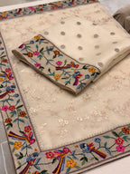 Noor-e-Parinda Ivory Organza Luxury Formal Suit
