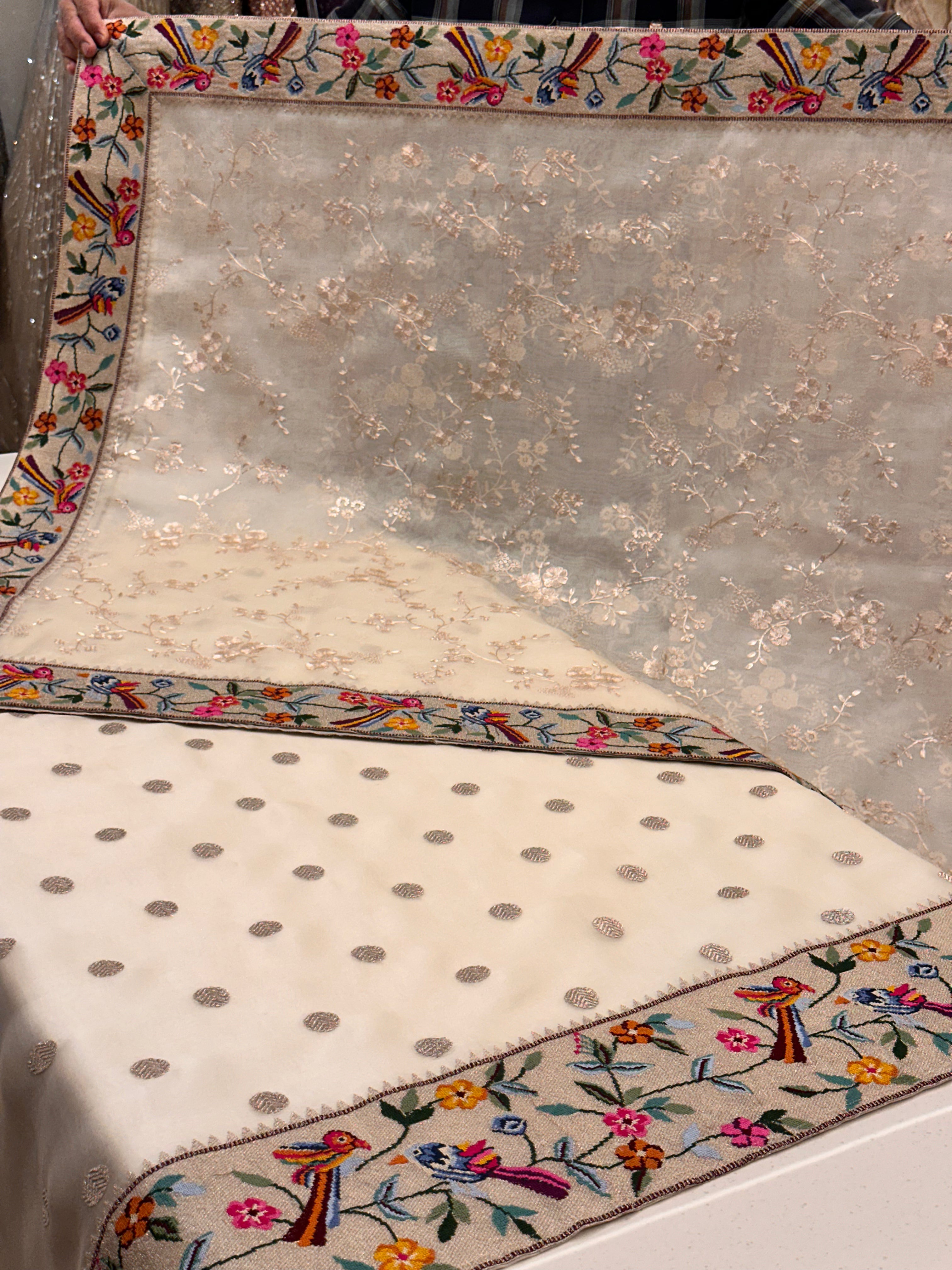 Noor-e-Parinda Ivory Organza Luxury Formal Suit