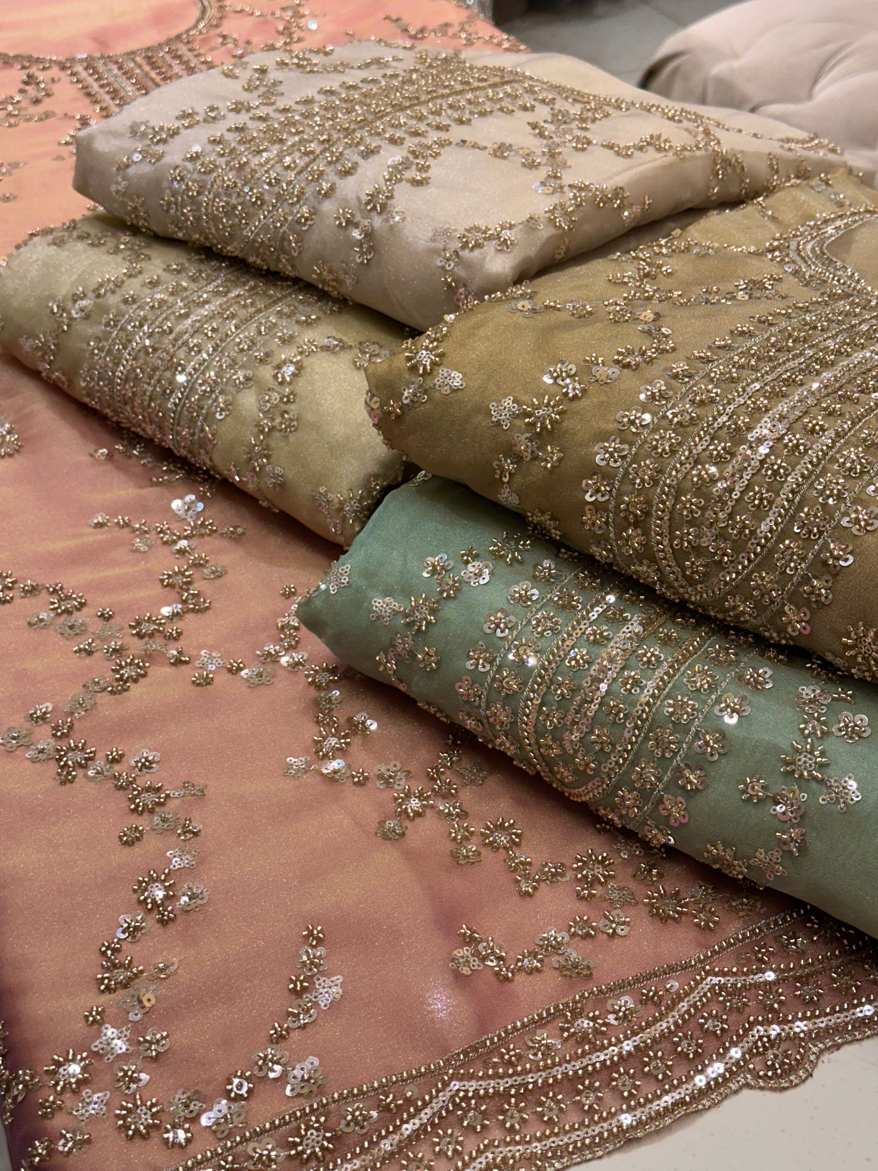 Aafreen Pastel Sparkle Suit Set