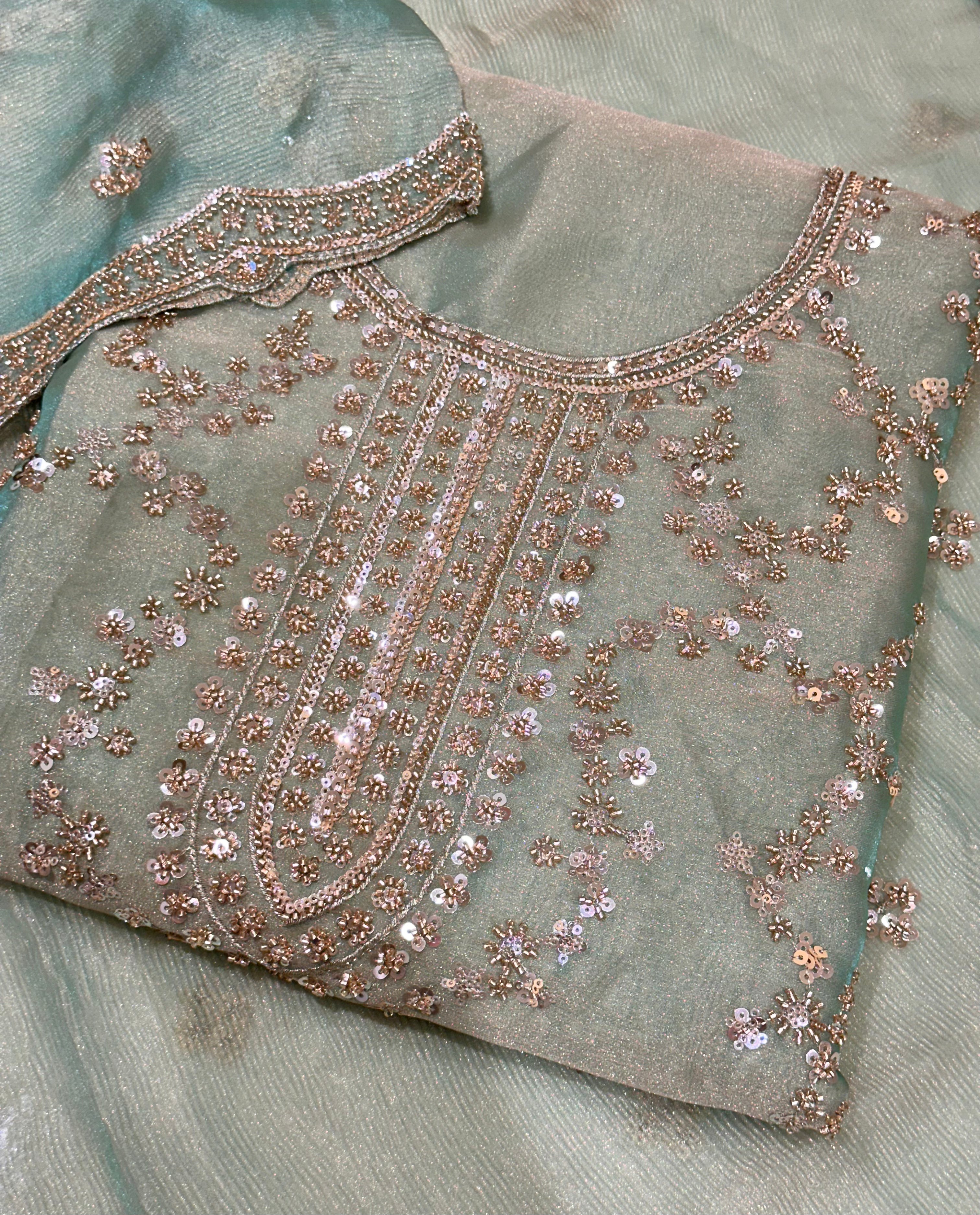 Aafreen Pastel Sparkle Suit Set
