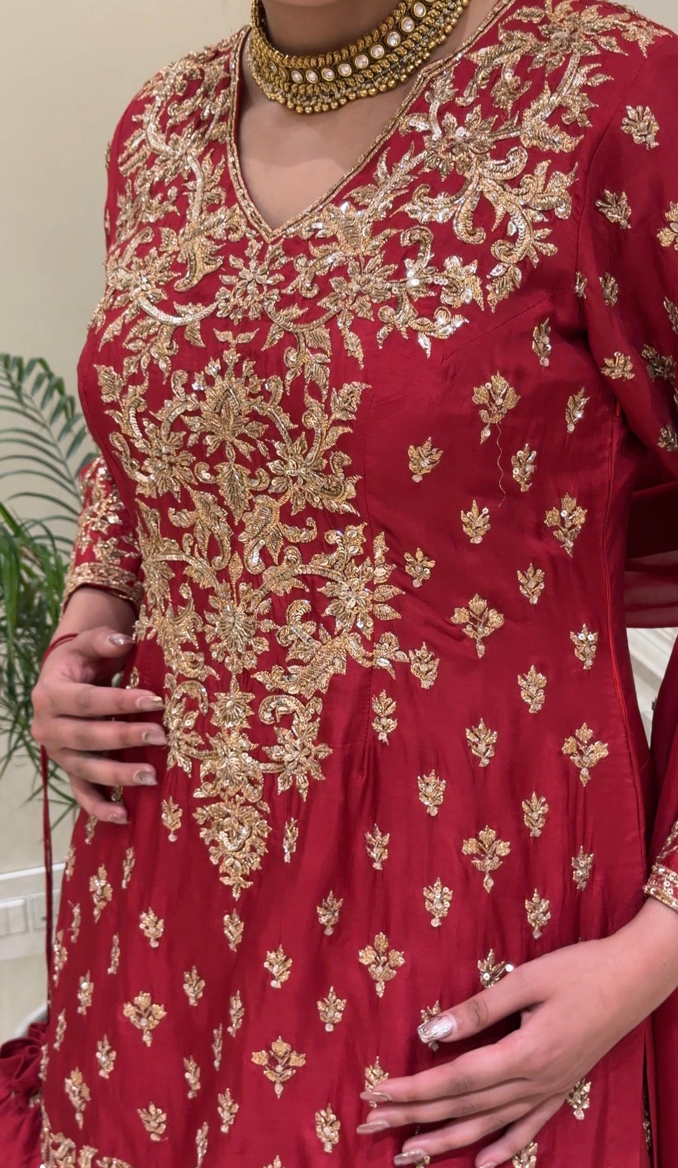 Zarmina Royale Dola Silk Sharara Set with Potli