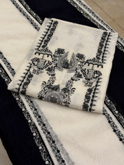 Ivory Black Nalki Pure Mull Luxury Suit Set