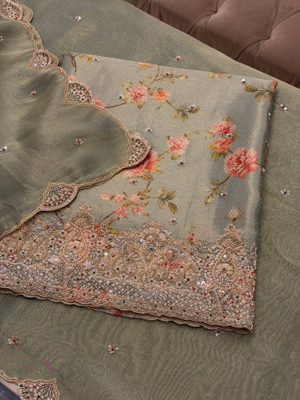 Soft Bloom Handcrafted Tissue Suit