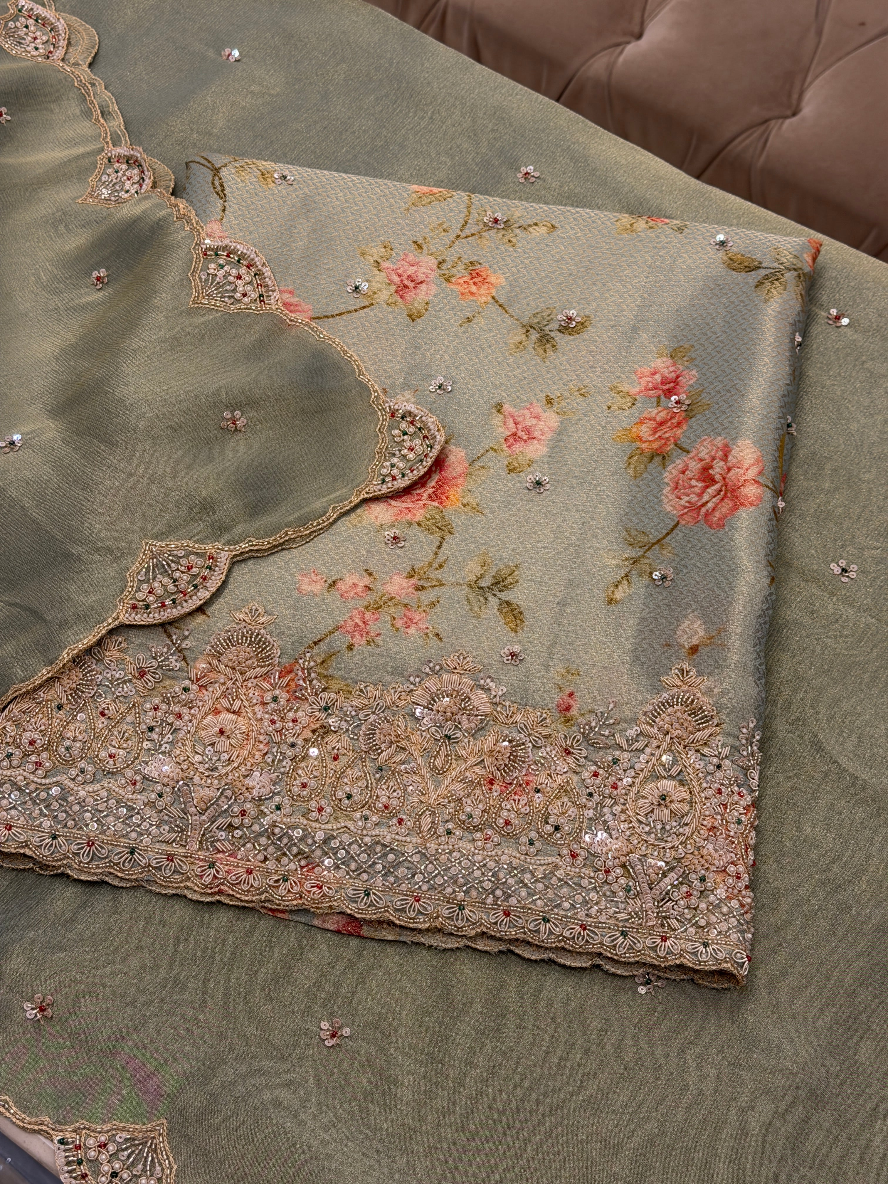 Soft Bloom Handcrafted Tissue Suit