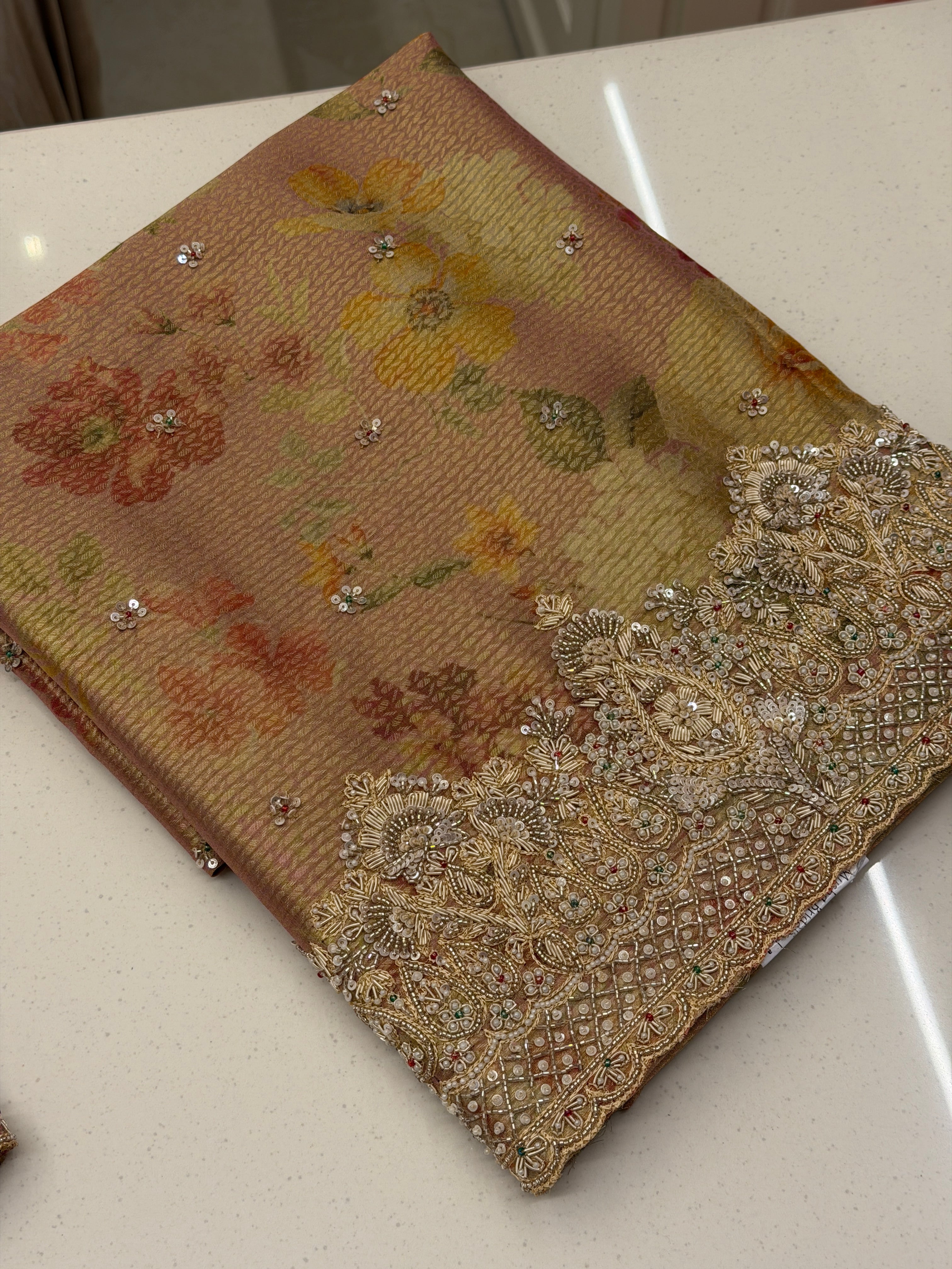 Soft Bloom Handcrafted Tissue Suit