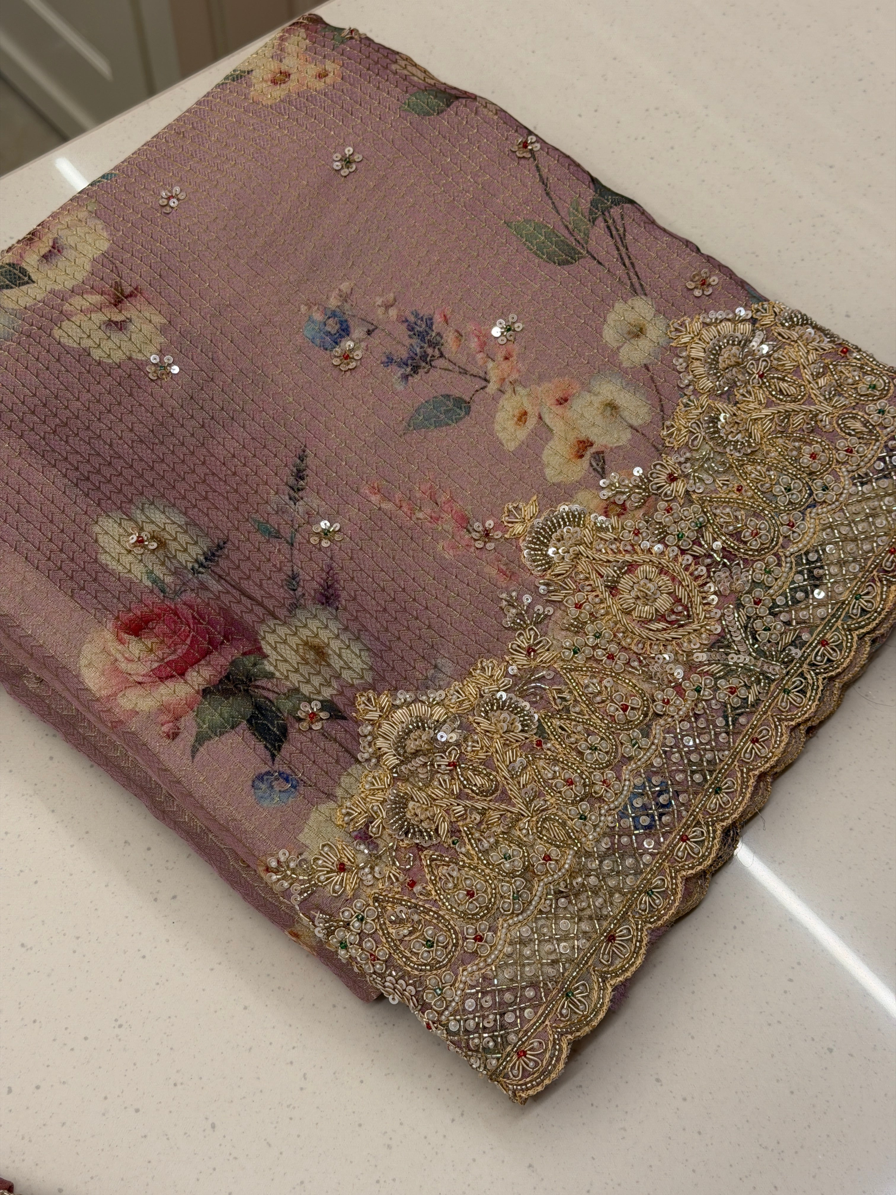 Soft Bloom Handcrafted Tissue Suit