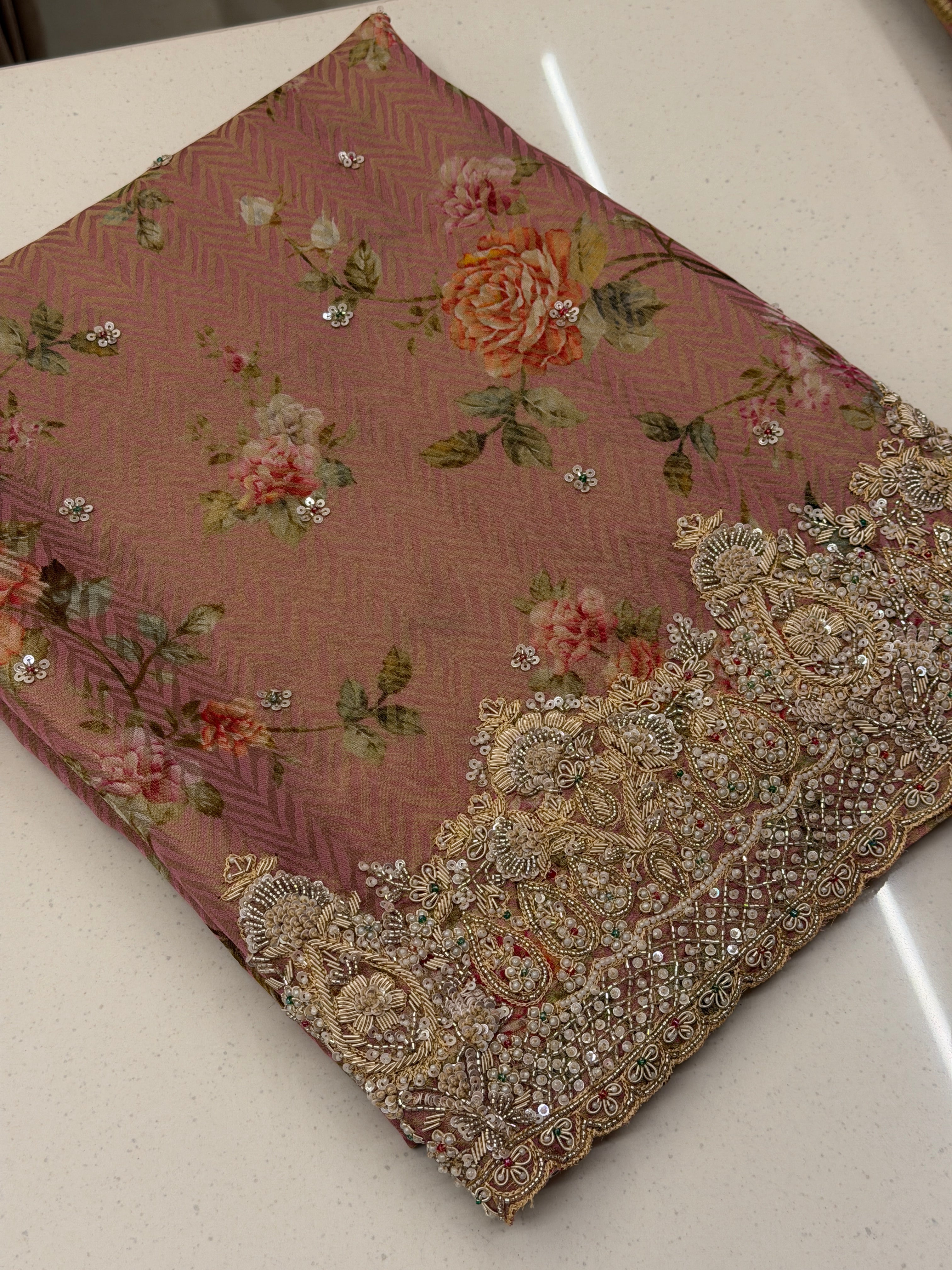 Soft Bloom Handcrafted Tissue Suit