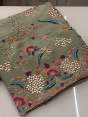 Gulnaar Garden Tissue Silk Ensemble