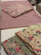 Gulnaar Garden Tissue Silk Ensemble