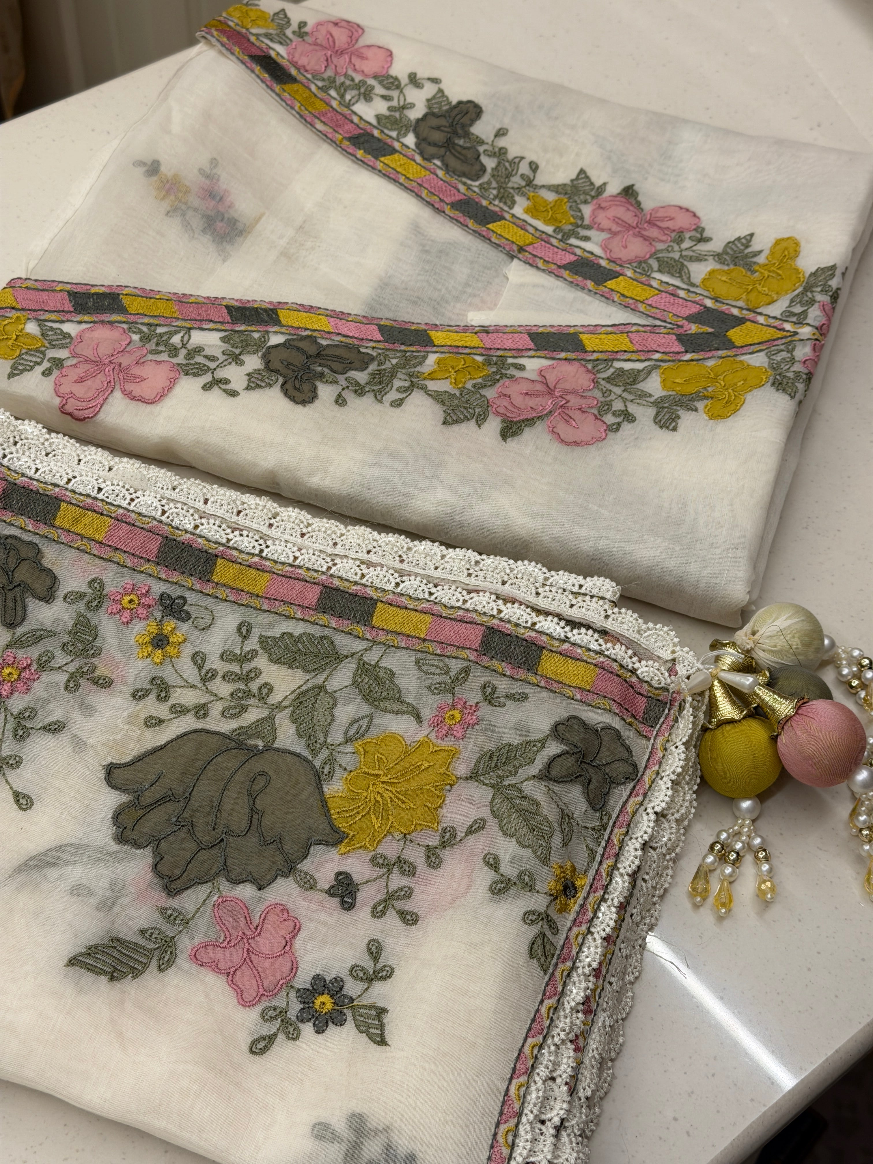 Gulbahar Appliqué Pure Mull Suit Set