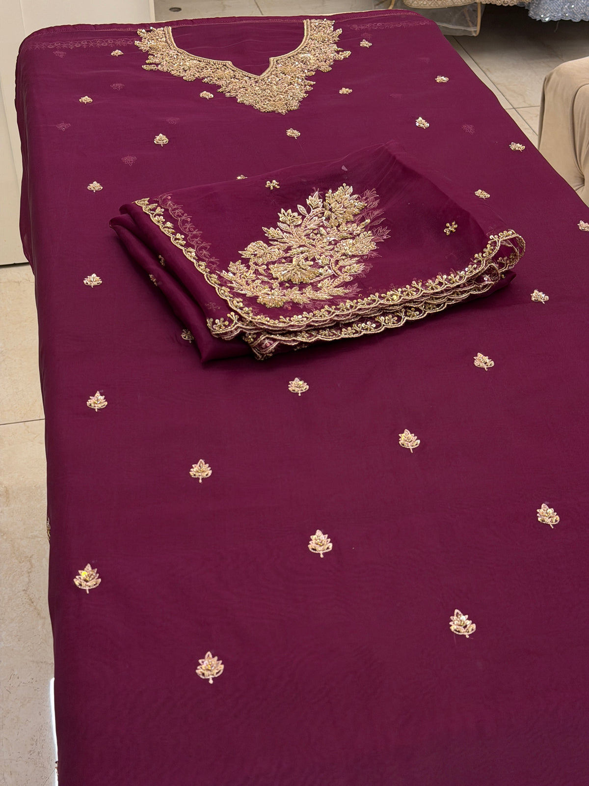 Noor-e-Zardozi Luxury Organza Silk Suit