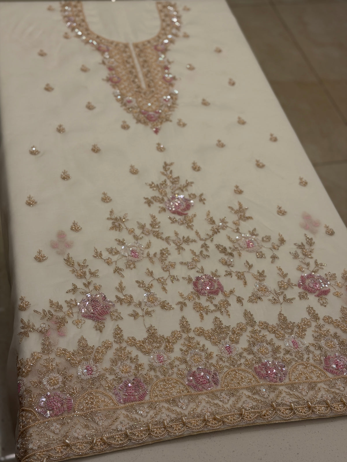 Gul-e-Rose Blush Luxury Organza Ensemble