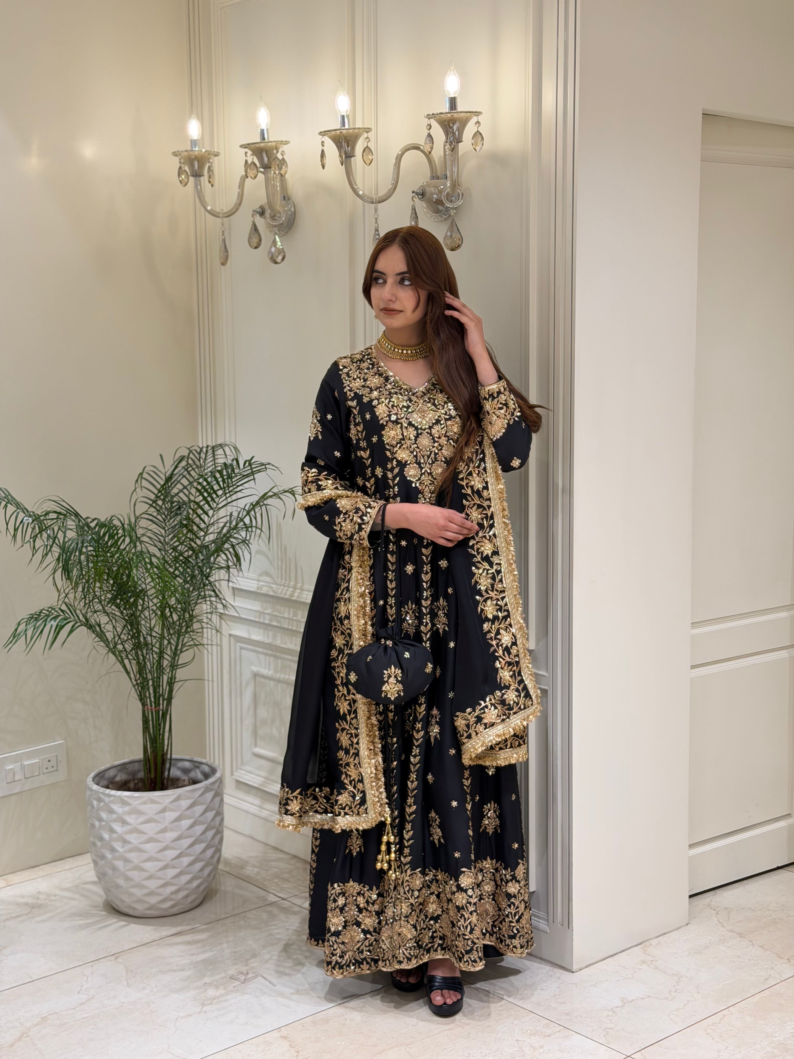 Mehr-e-Zareen Luxury Silk Anarkali Set