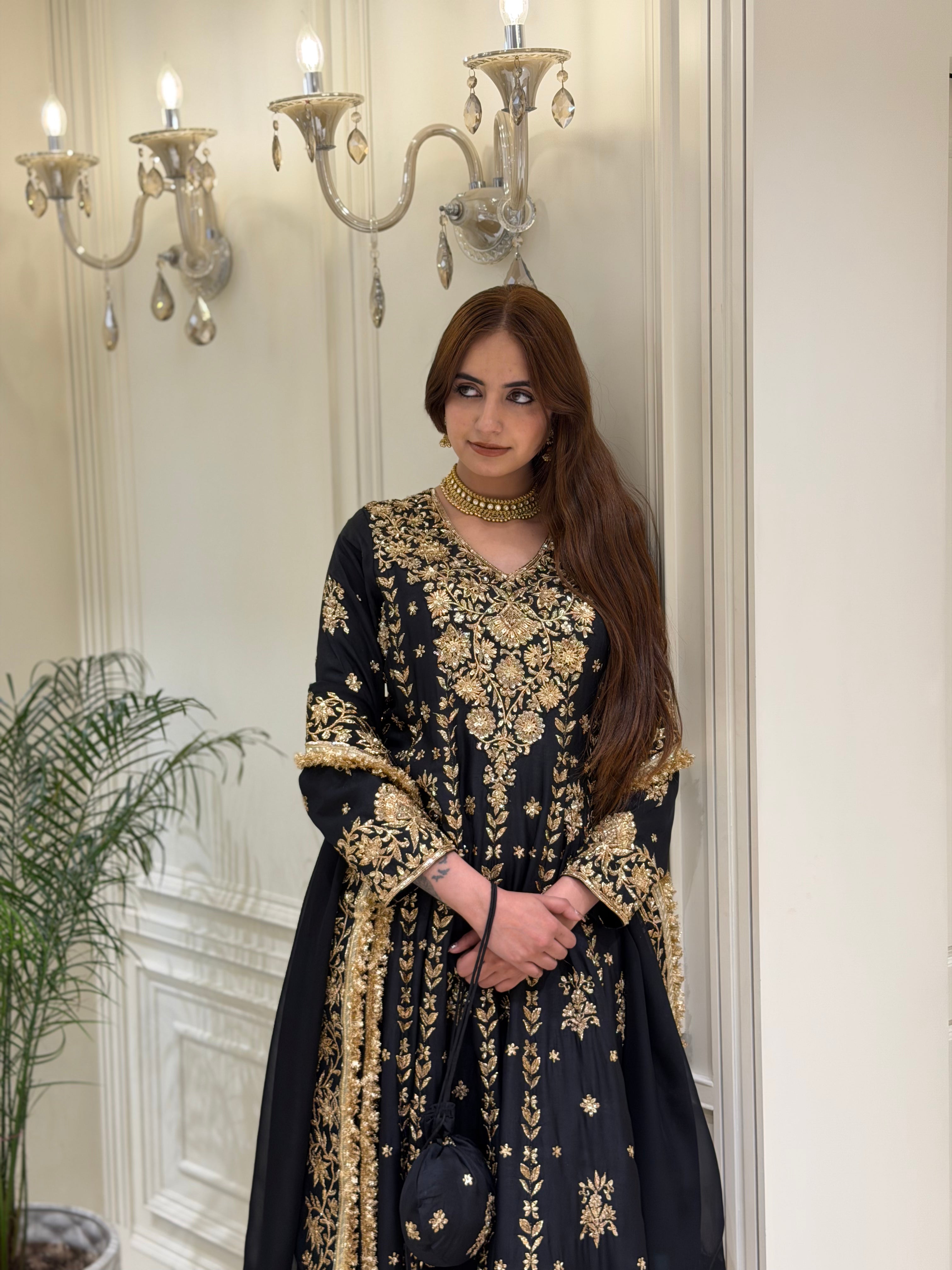 Mehr-e-Zareen Luxury Silk Anarkali Set