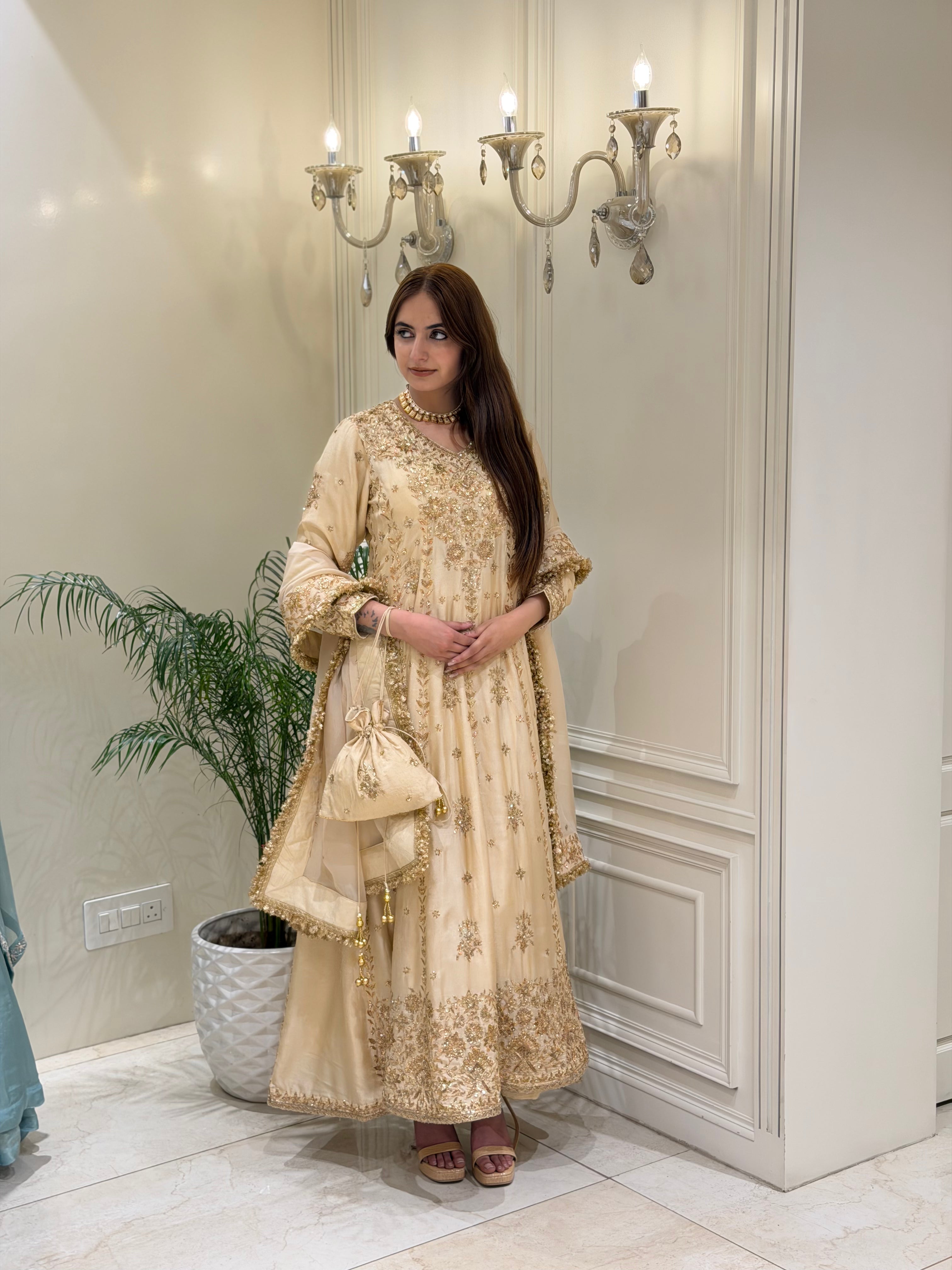 Mehr-e-Zareen Luxury Silk Anarkali Set