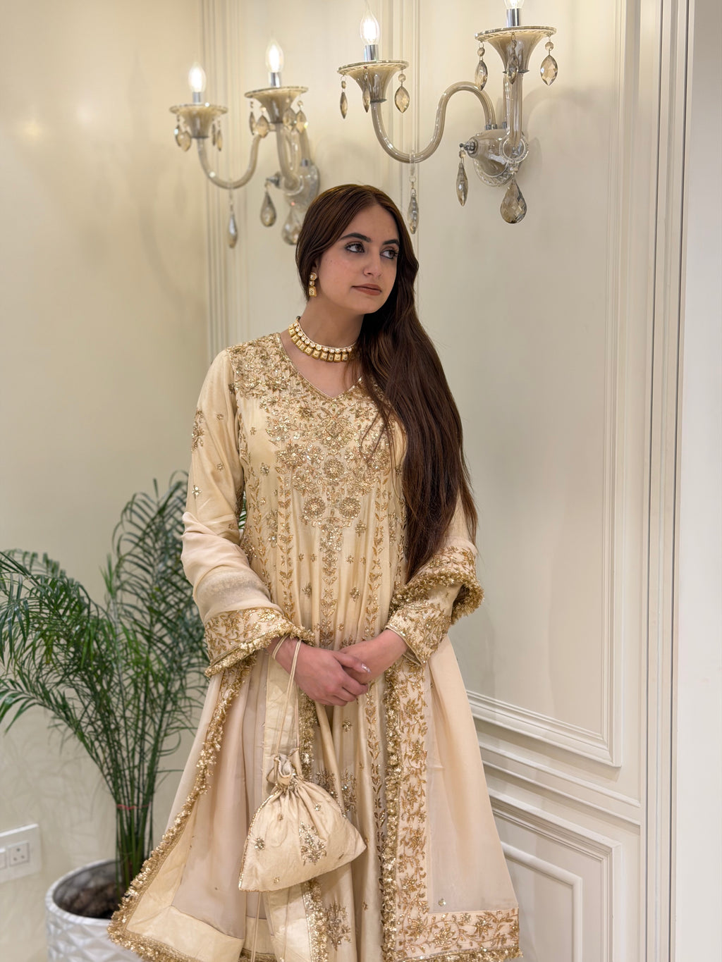 Mehr-e-Zareen Luxury Silk Anarkali Set