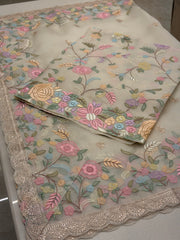 Rosé Meadow – Multicolour Floral Embroidered Suit