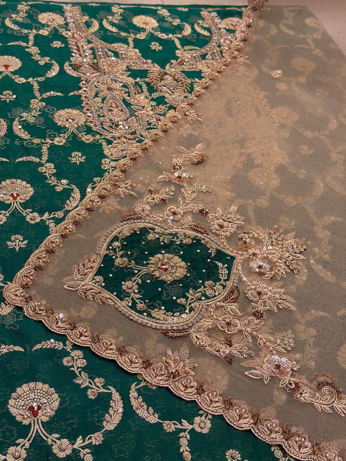 Zarq-e-Mehfil – Royal Zardozi Embroidered Silk Ensemble