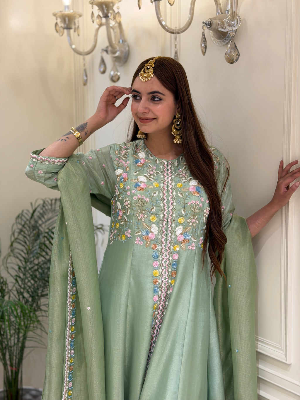 Noor-e-Bahar Tissue Silk Sharara Set