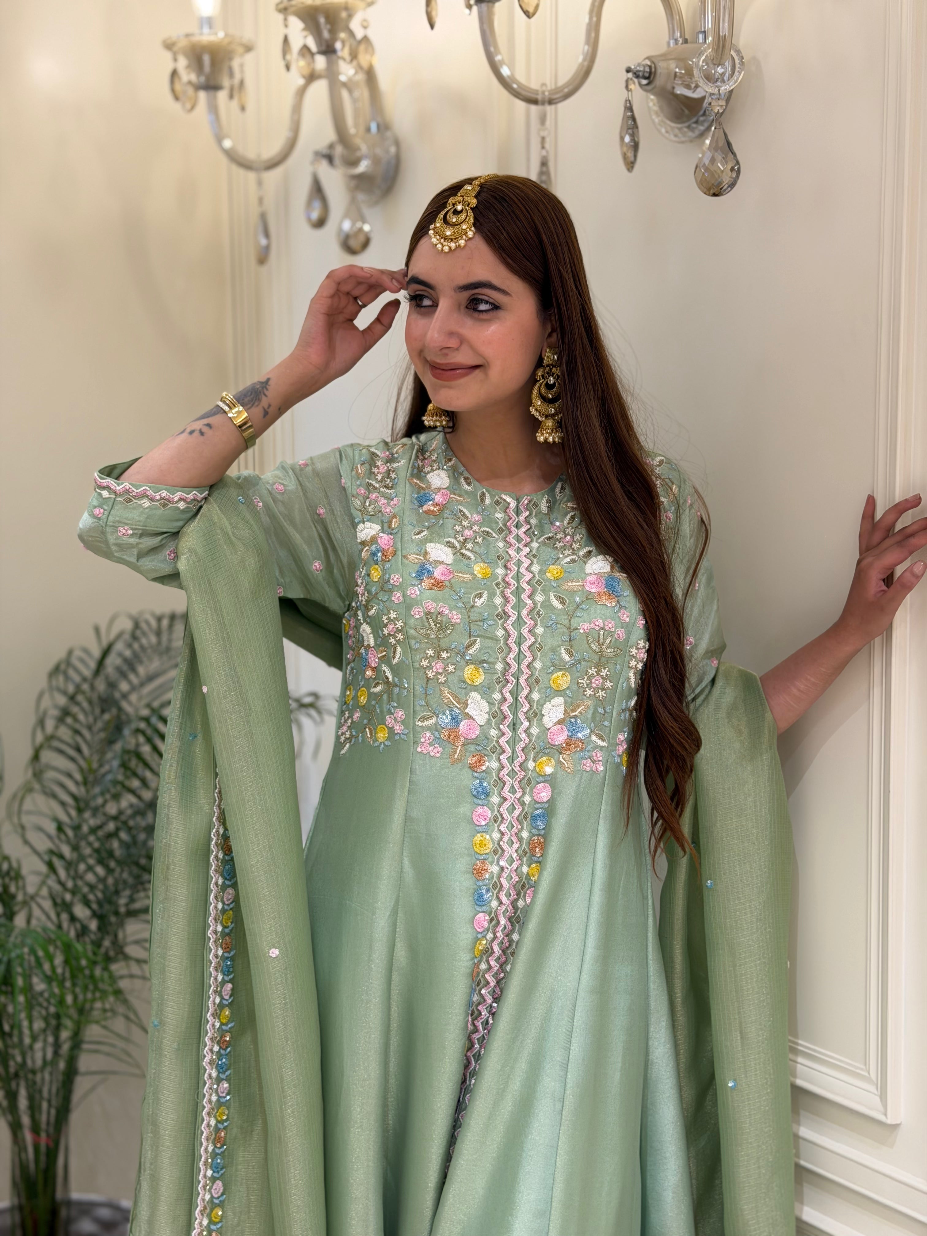 Noor-e-Bahar Tissue Silk Sharara Set