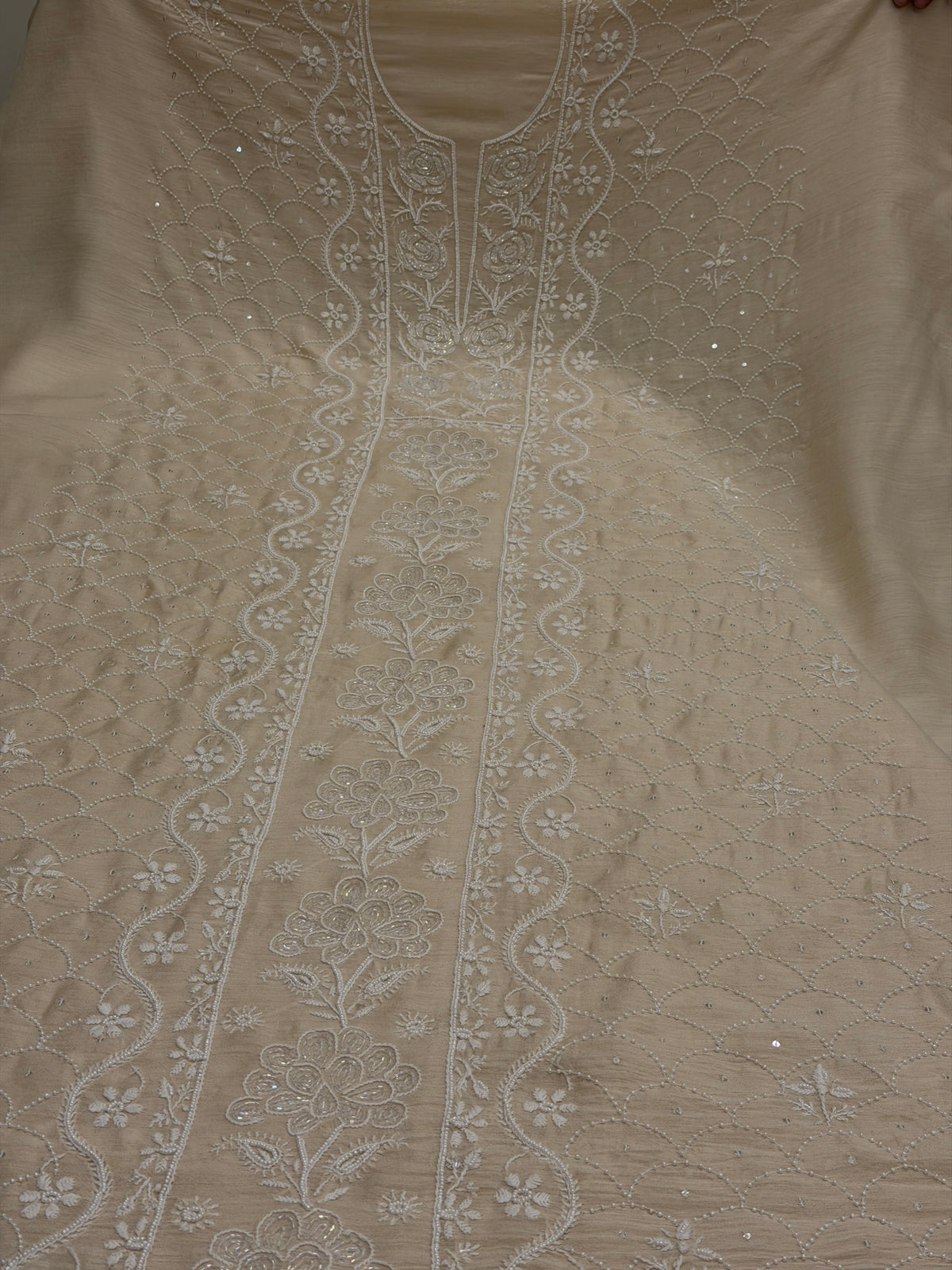 Noor-e-Ivory Monga Chikankari Luxury Formal