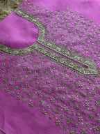 Pink Ombre Organza Suit with Hand Embroidery