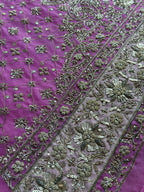 Pink Ombre Organza Suit with Hand Embroidery