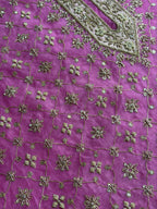 Pink Ombre Organza Suit with Hand Embroidery