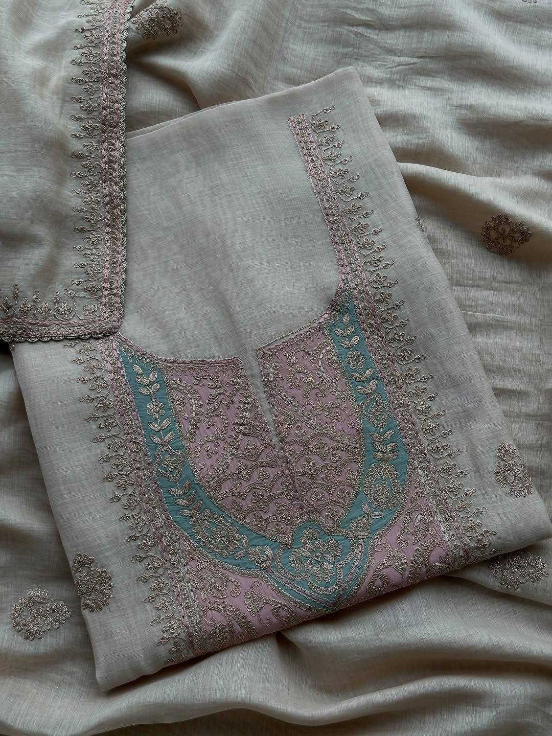 Pastel Noor Handcrafted Luxury Suit Set
