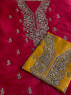 Gulnaar Antique Dabka Organza Silk Suit Set