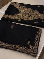 Royal Black & Gold Heavy Embroidered Suit