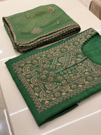 Emerald Green Embroidered Festive Suit