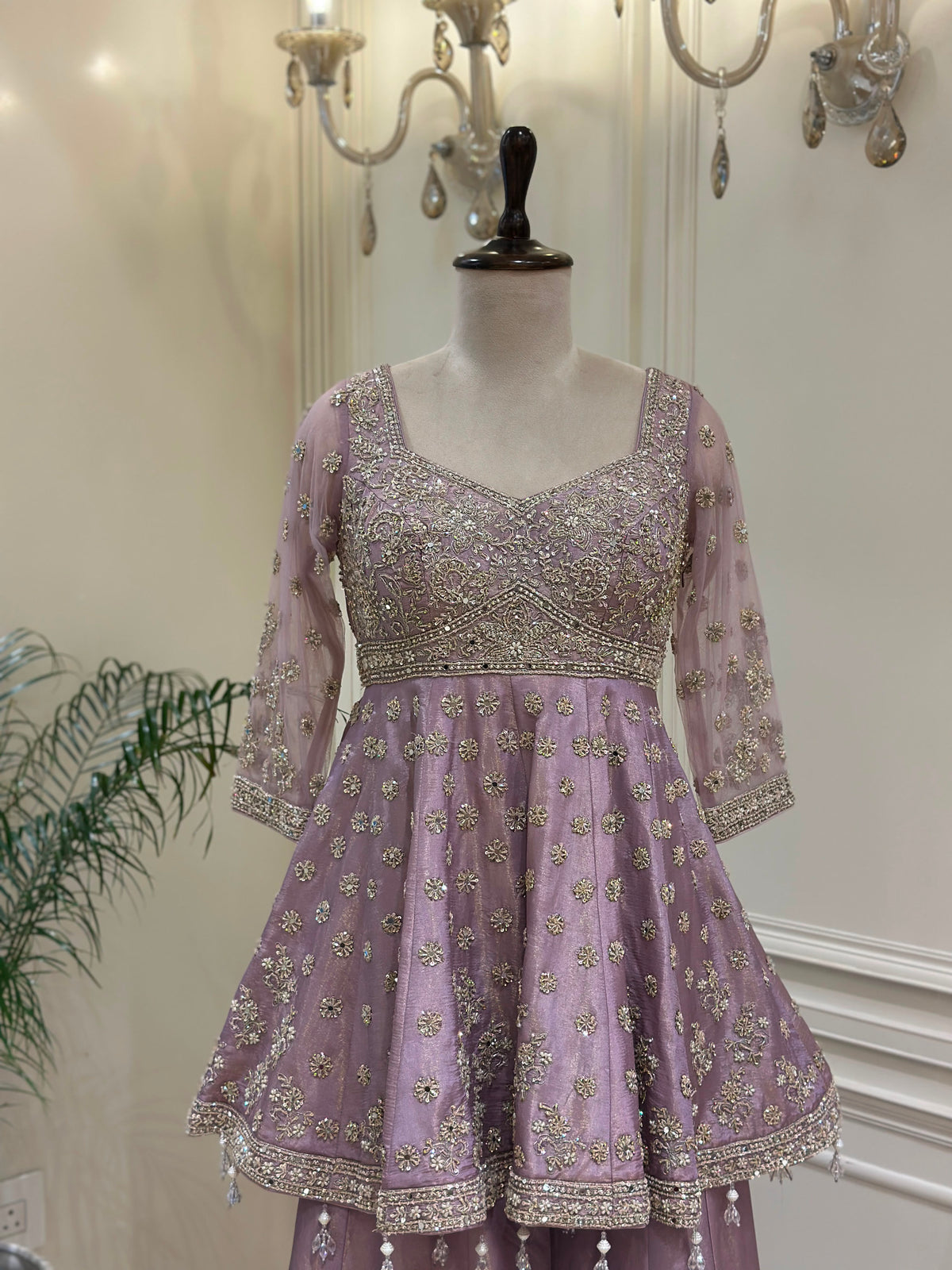 Luxury Tissue Silk Sharara Set