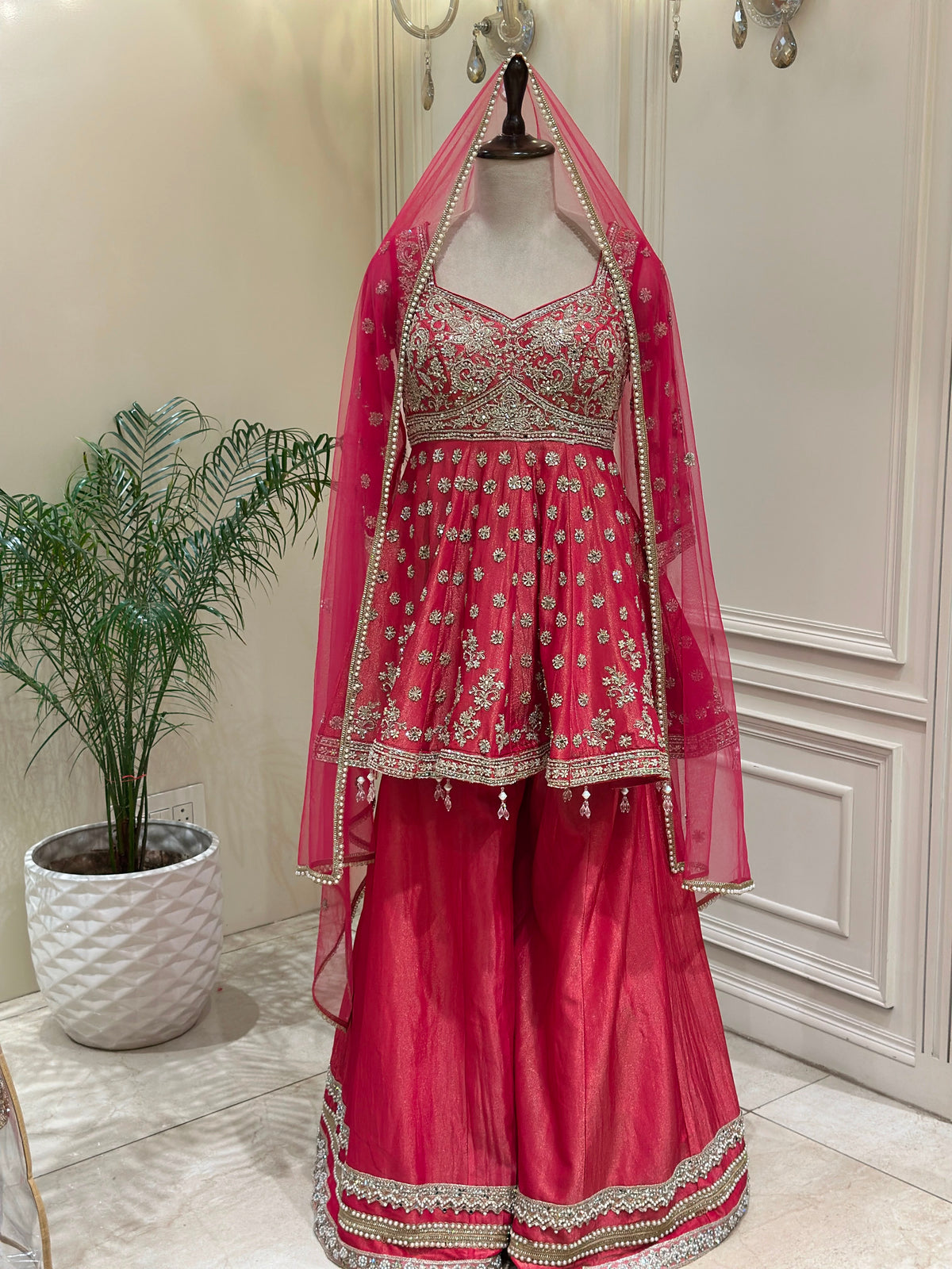 Luxury Tissue Silk Sharara Set