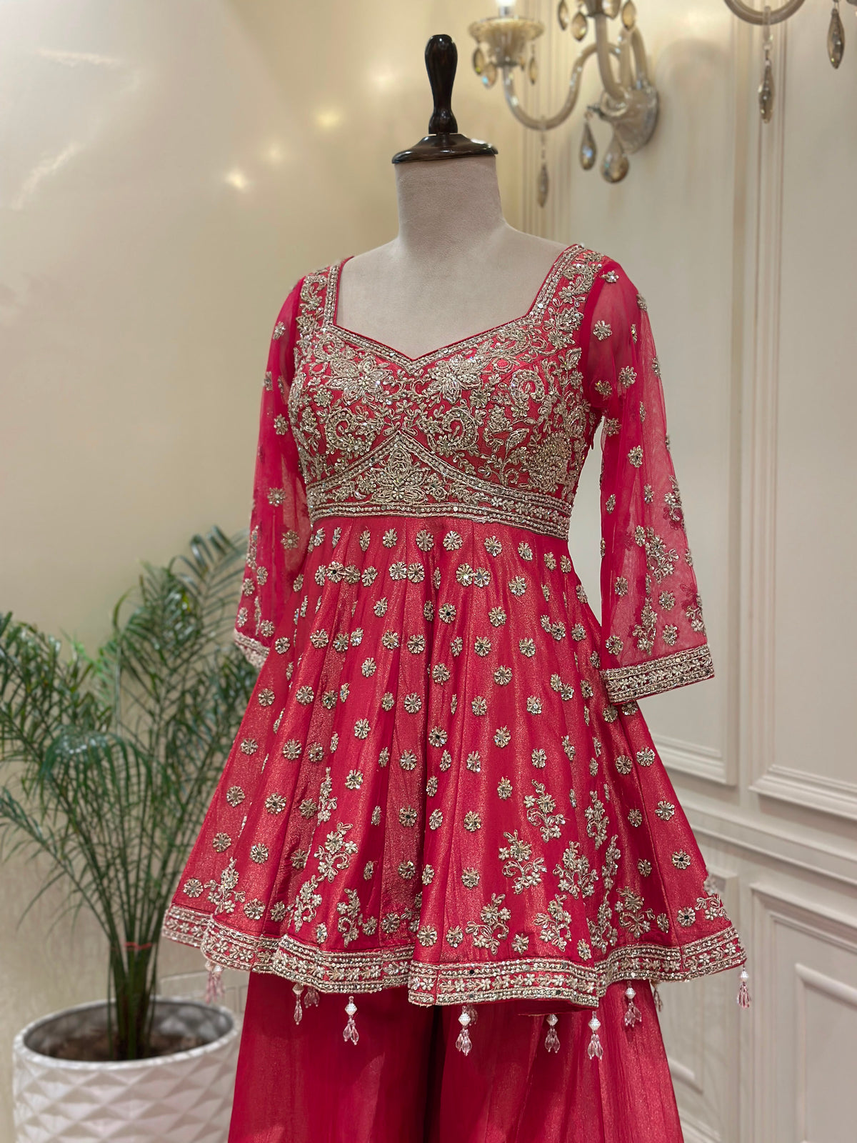 Luxury Tissue Silk Sharara Set