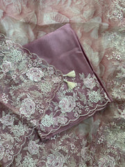 Soft Pastel Floral Embroidered Party Wear Suit