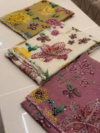 Elegant Multi Color Floral Embroidered Suit Set