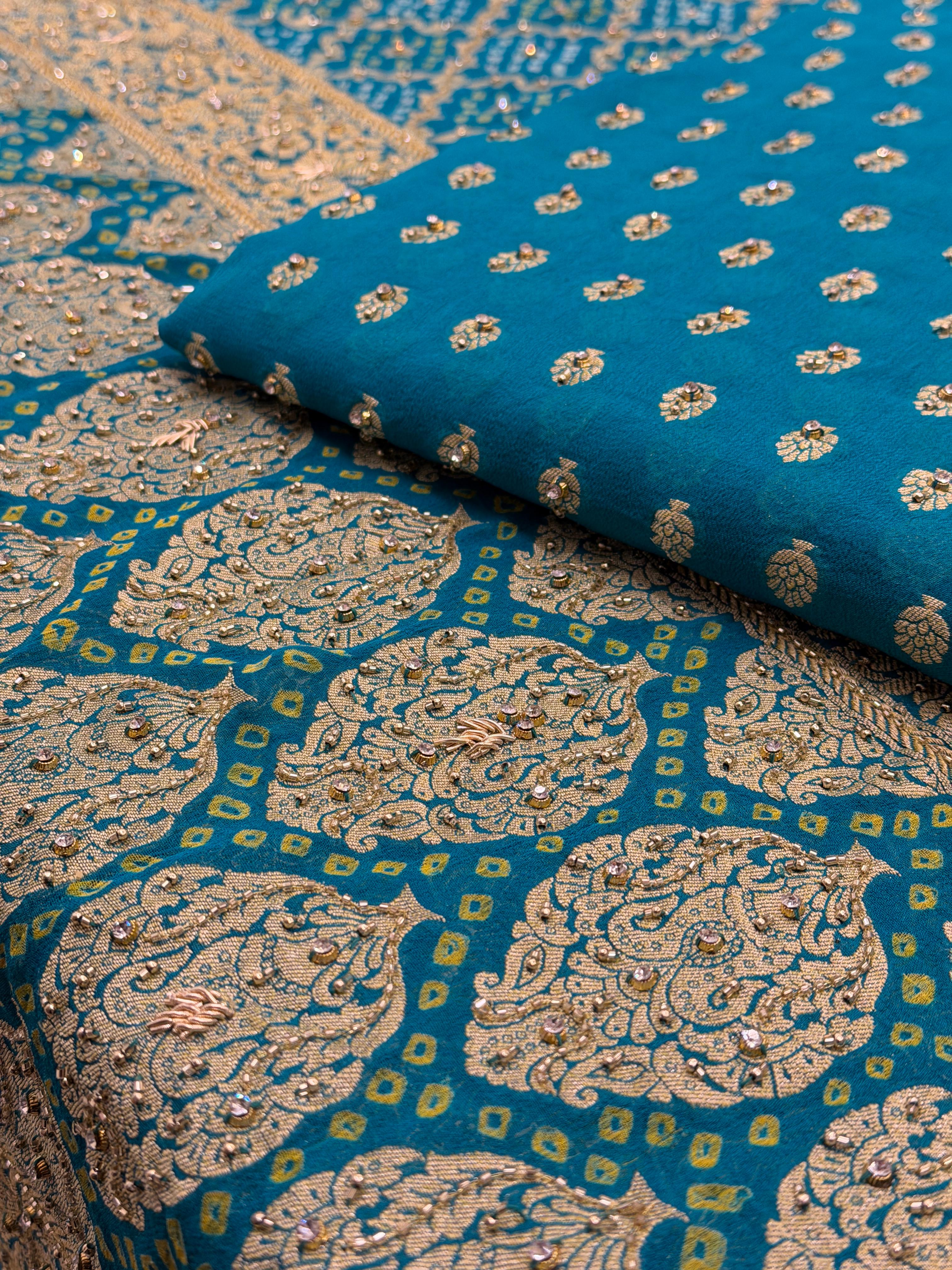Pure Khaddi Georgette Banarasi Suit