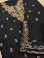 Royal Black & Gold Heavy Embroidered Suit