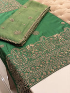 Emerald Green Embroidered Festive Suit