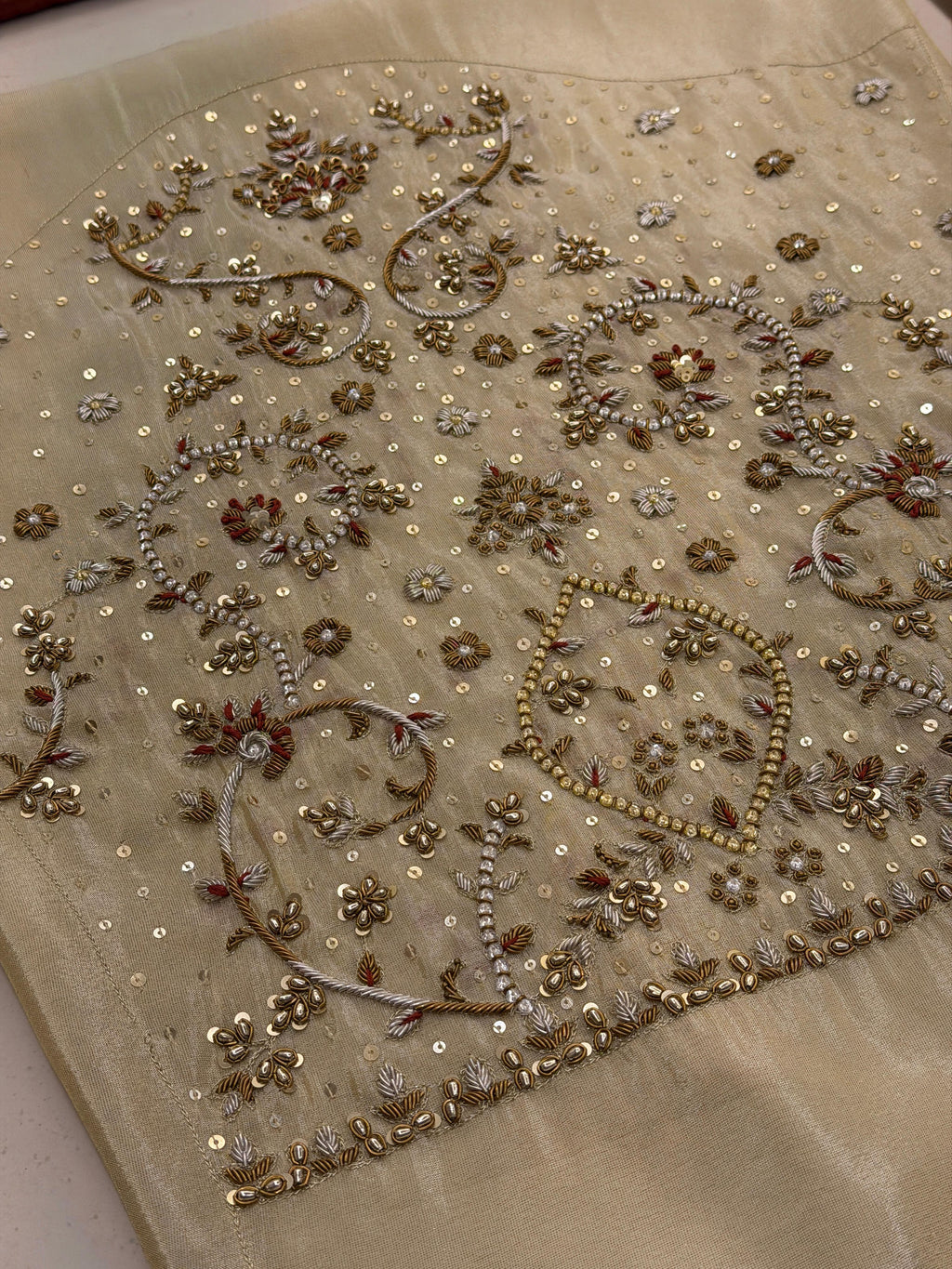 Elegant Ivory Festive Suit With Rich Handwork