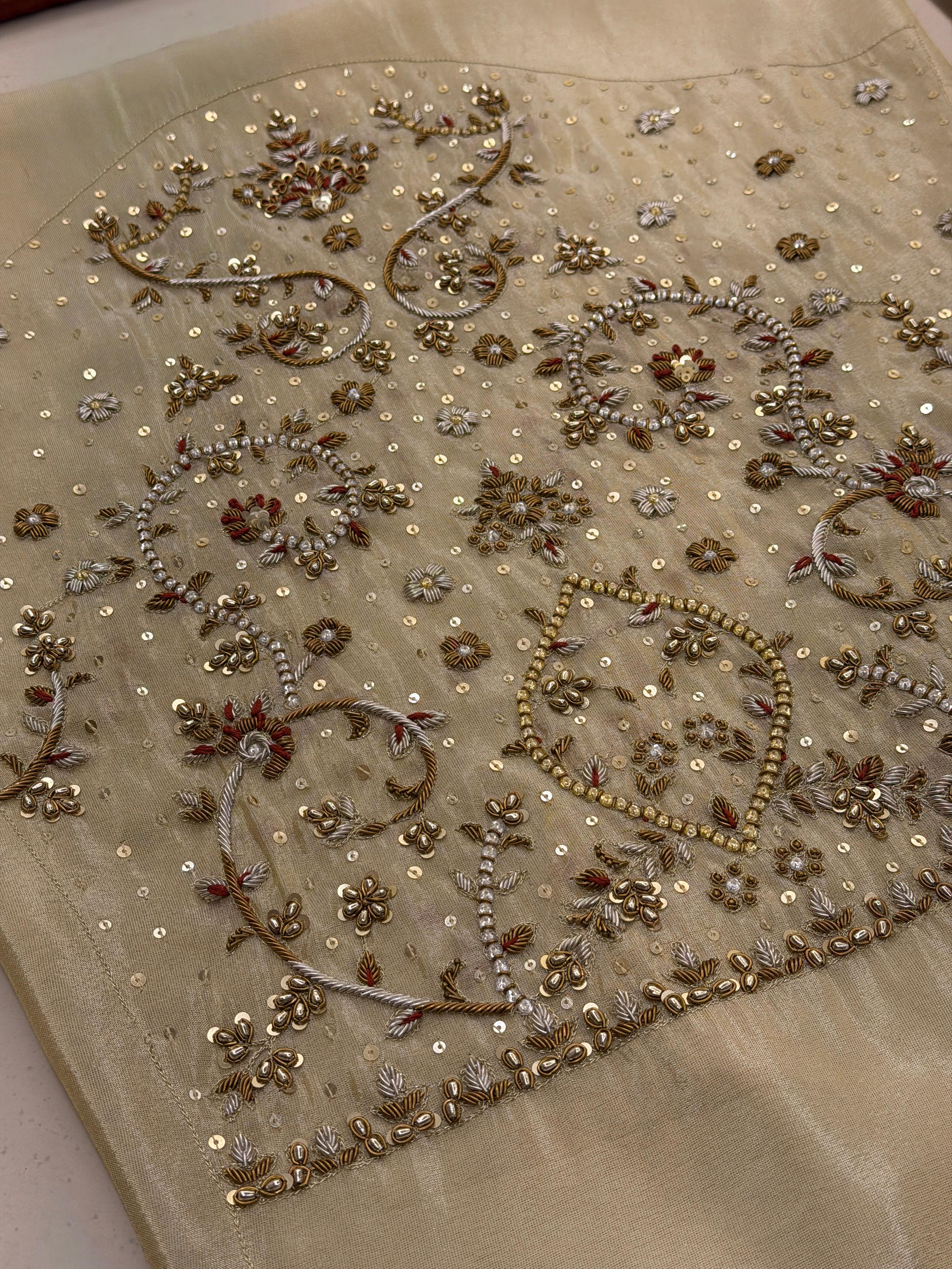 Elegant Ivory Festive Suit With Rich Handwork