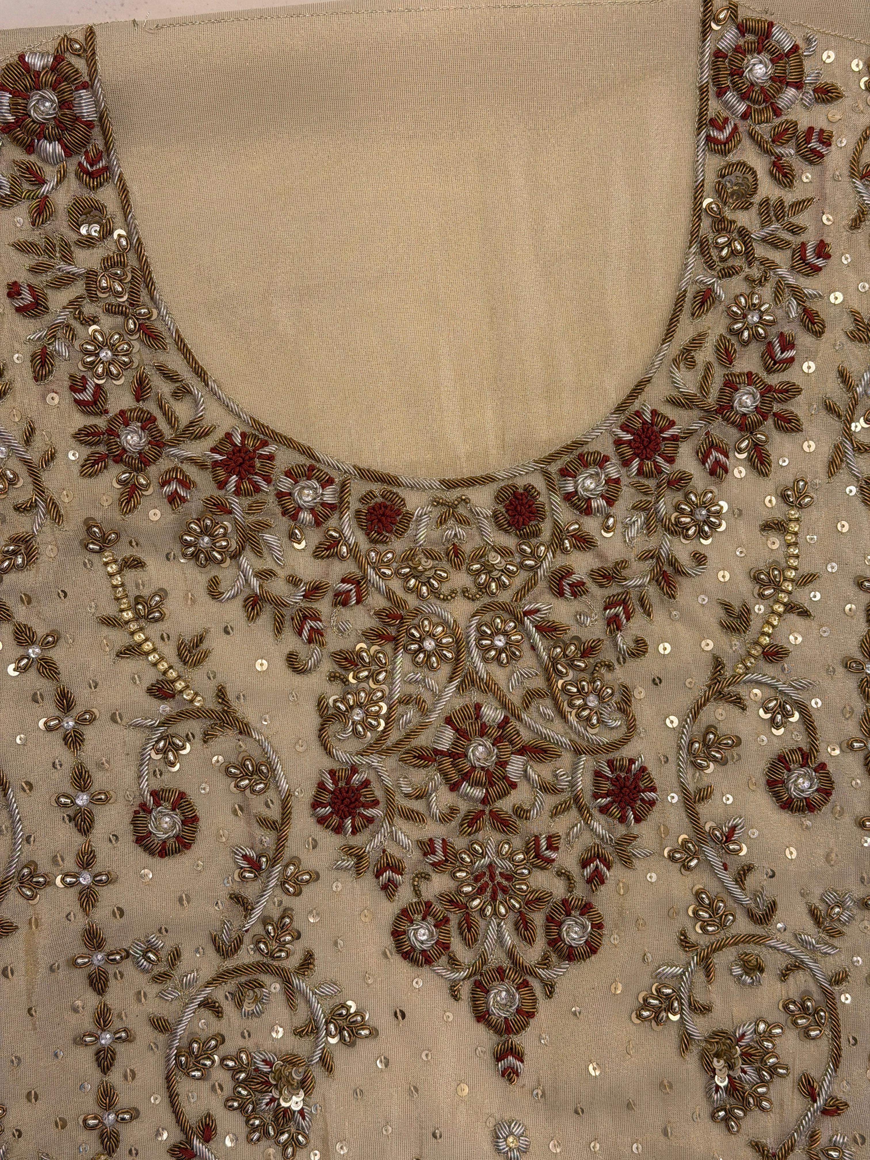Elegant Ivory Festive Suit With Rich Handwork